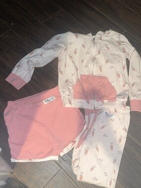 Kids Pink ballet slipper 3-Piece jogger Set